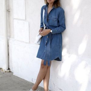 Banana Republic Denim Tie Button Dress Size Small